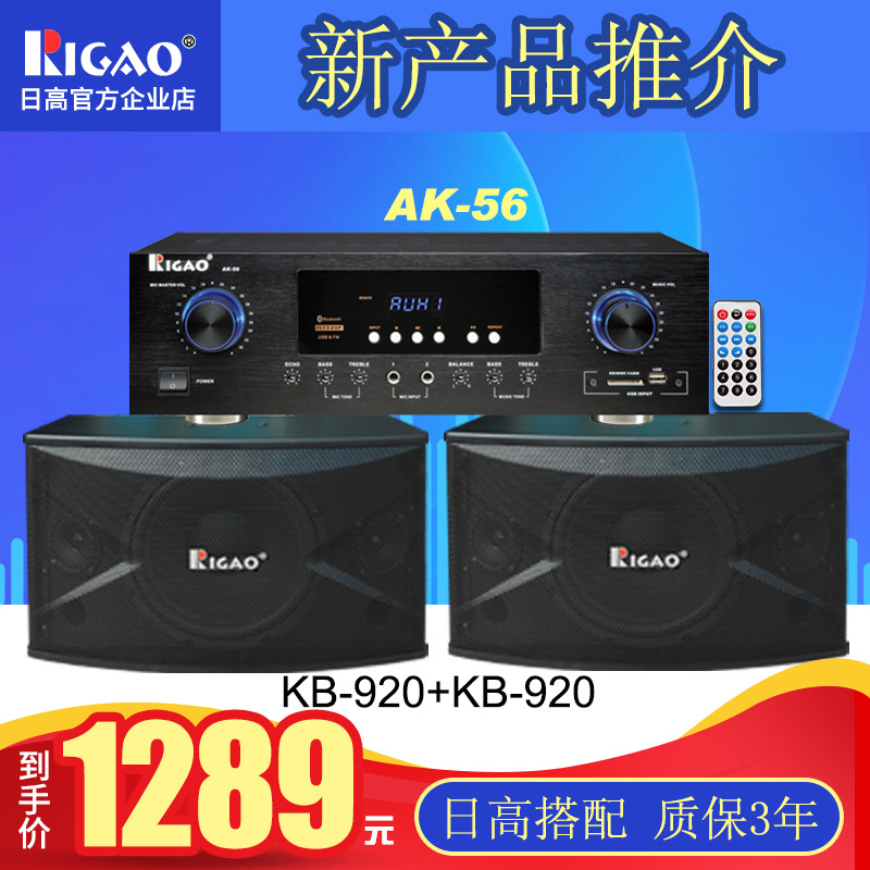 RIGAO/日高家用大功率蓝牙专业KTV卡拉OK放大器音响|ms