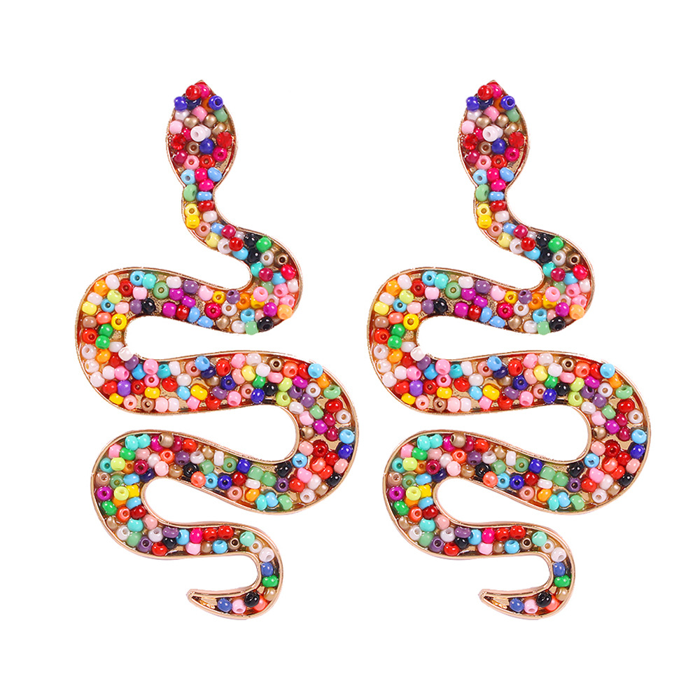 Rhinestone Three-dimensional Snake-shaped Earrings And Earrings display picture 5