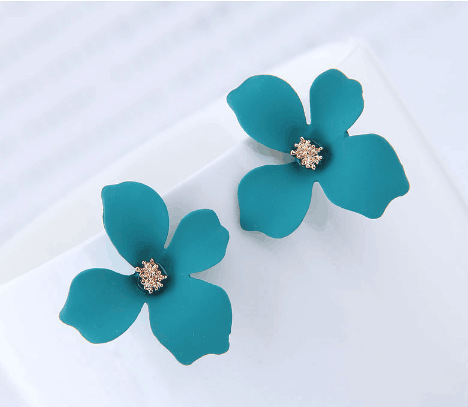 Simple Style Flower Plastic Patchwork Women's Ear Studs display picture 1