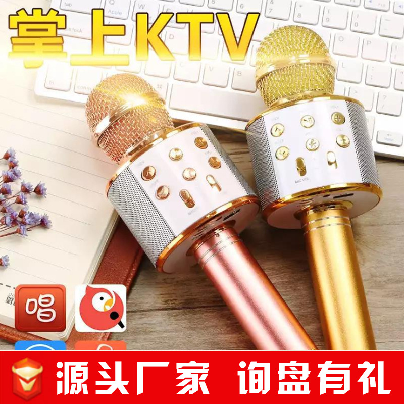 Factory Outlet WS858 mobile phone Lo-fi Microphone microphone Bluetooth Speaker Capacitance Artifact wholesale customized