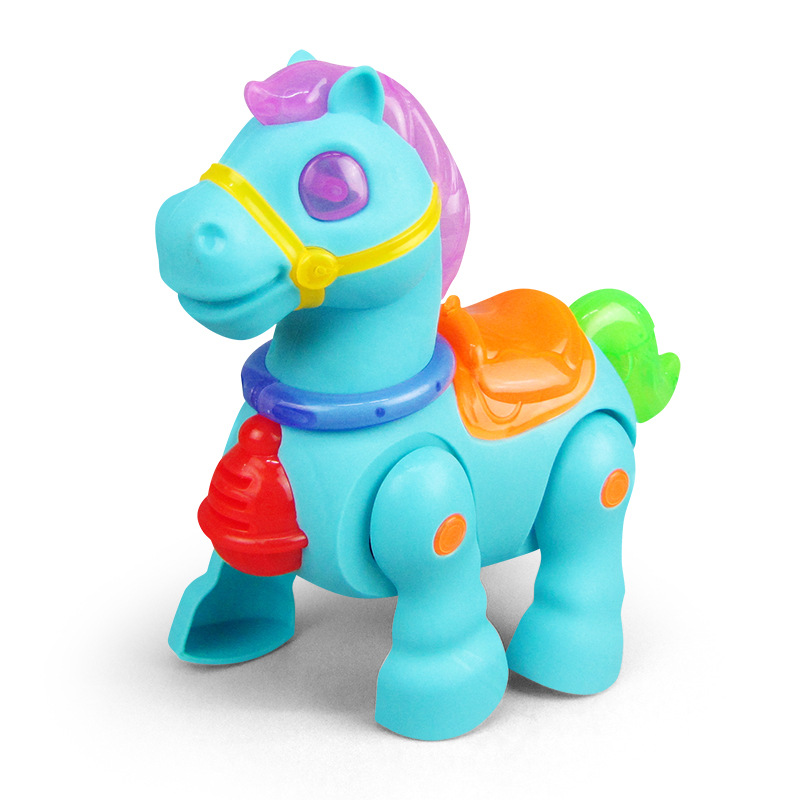 Tiktok mismo estilo cuerda del animal doméstico de los niños Pony Cartoon Electric Light Music walking stall Venta caliente juguetes al por mayor