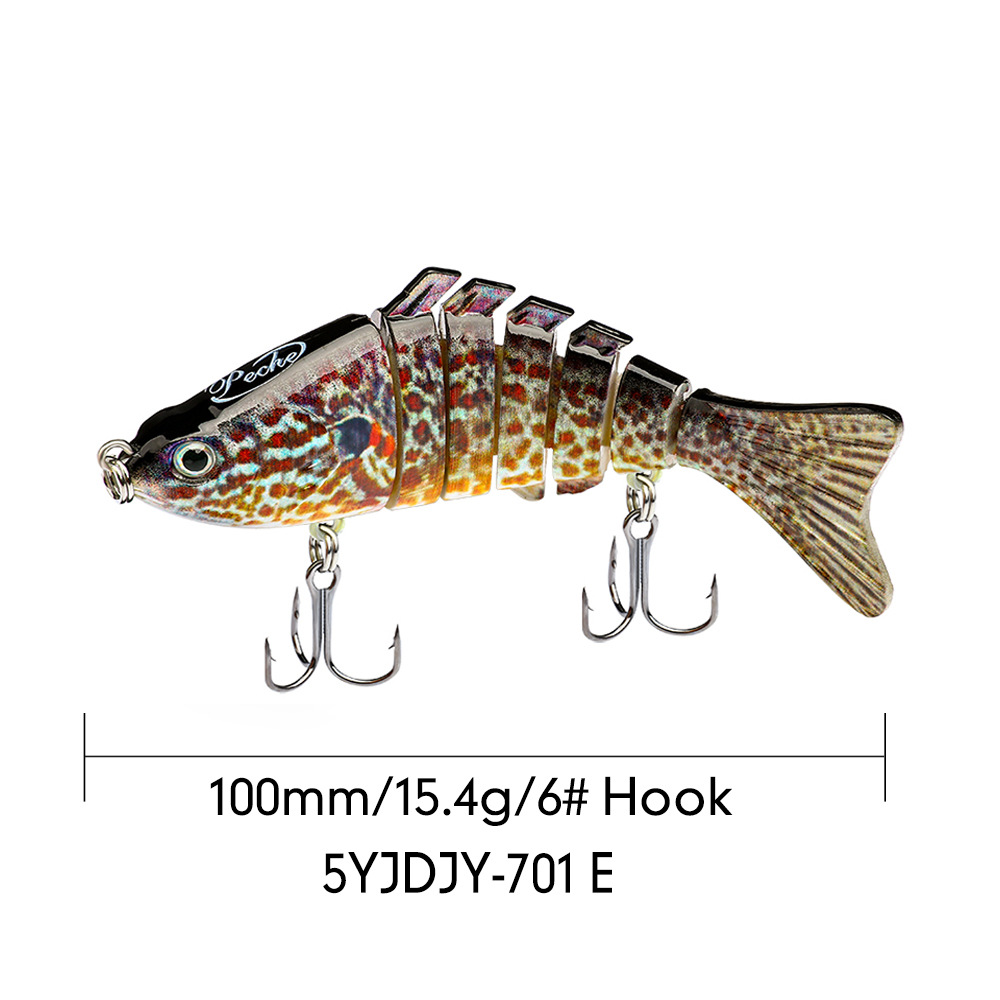 5 Pcs jointed swimbait Hard Swimbaits Fresh Water Bass Swimbait Tackle Gear