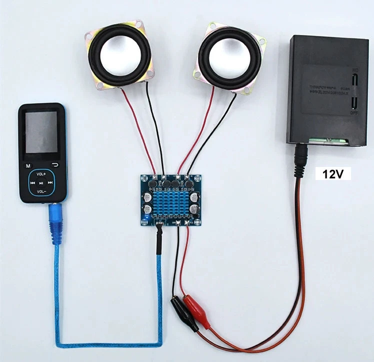 XH-A232 HD цифровая аудиоусилительная плата MP3 модуль усиления 12V/24V, двухканальная 30W