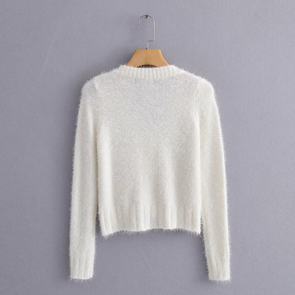 autumn and winter short single-breasted wool knit sweater  NSHS23422