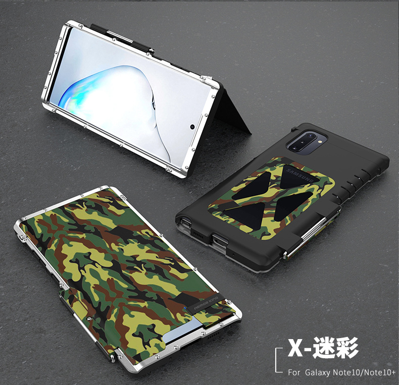 Armor King Iron Man Luxury Shockproof Stainless Steel 360° Rotating Metal Flip Case Cover for Samsung Galaxy Note 10 Plus & Samsung Galaxy Note 10