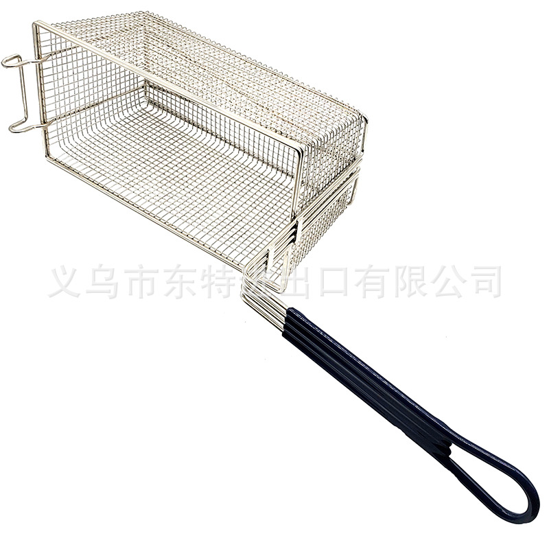 Factory direct sales of stainless steel mesh fried baskets, American fast food French fries and fried chicken baskets, large-capacity oil-draining baskets detail image 3