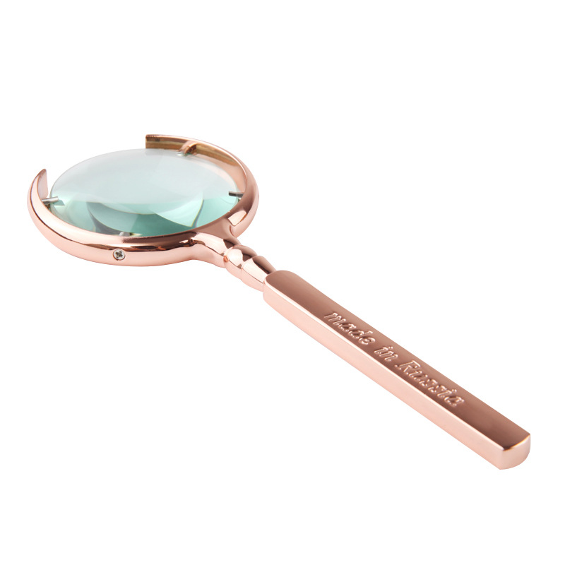 俄式玫瑰金放大镜 精美礼品手持式放大镜 金属放大镜 厂家批发