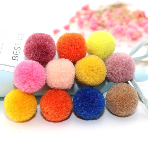 2.5cm cashmere wool ball polyester ball colorful rabbit fur hair ball headwear wool ball keychain plush ball pendant