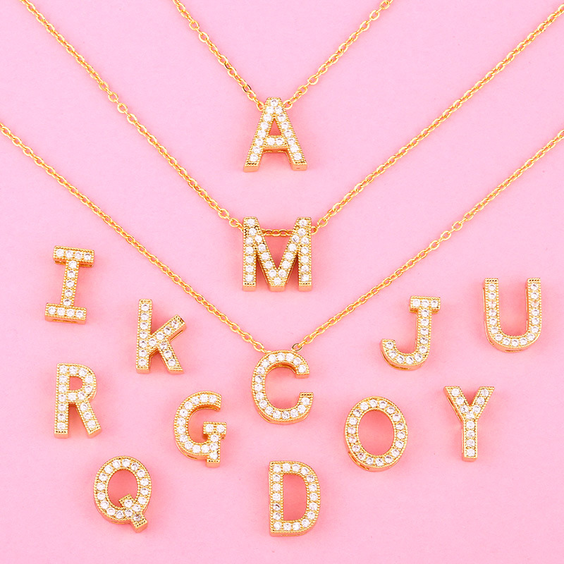New Accessories Letter Necklace Diamond Letter Pendant Couple Necklace