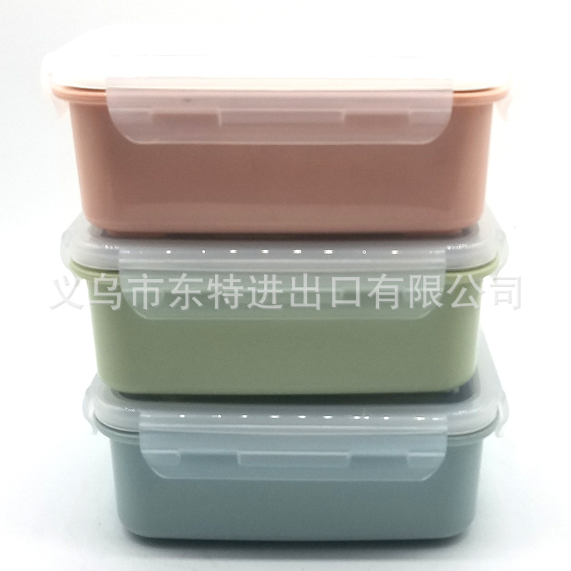 Stainless steel 304 wheat straw compartments bento box, student portable insulated lunch box, rectangular lunch box detail image 2
