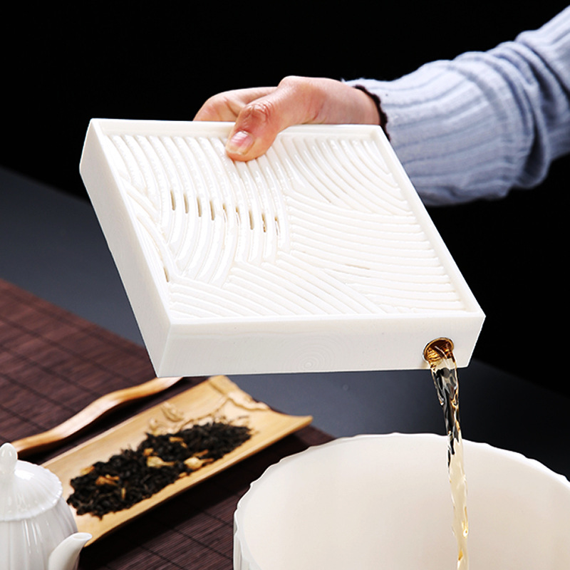 Winjiang dehua porcelana blanca húmeda y seca bandeja de té hogar Kung Fu juego de té simple japonés cerámica mesa de té titular de la olla