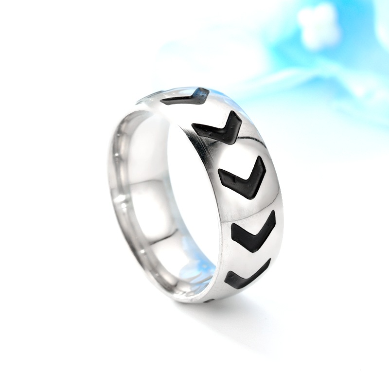 Wholesale New Style Titanium Steel Creative Arrow Dripping Oil Ring Nihaojewelry display picture 5