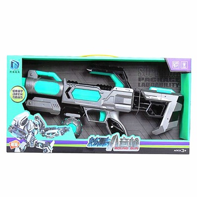 热卖新款阿海小小部队儿童电动声光语音变形震动投影吃鸡玩具枪