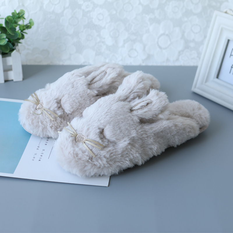 Men's Women's Fleece Velvet Open-Toe Slip-On Winter Summer Bedroom Warm Machine Washable Non-Slip Slippers_voghion.com