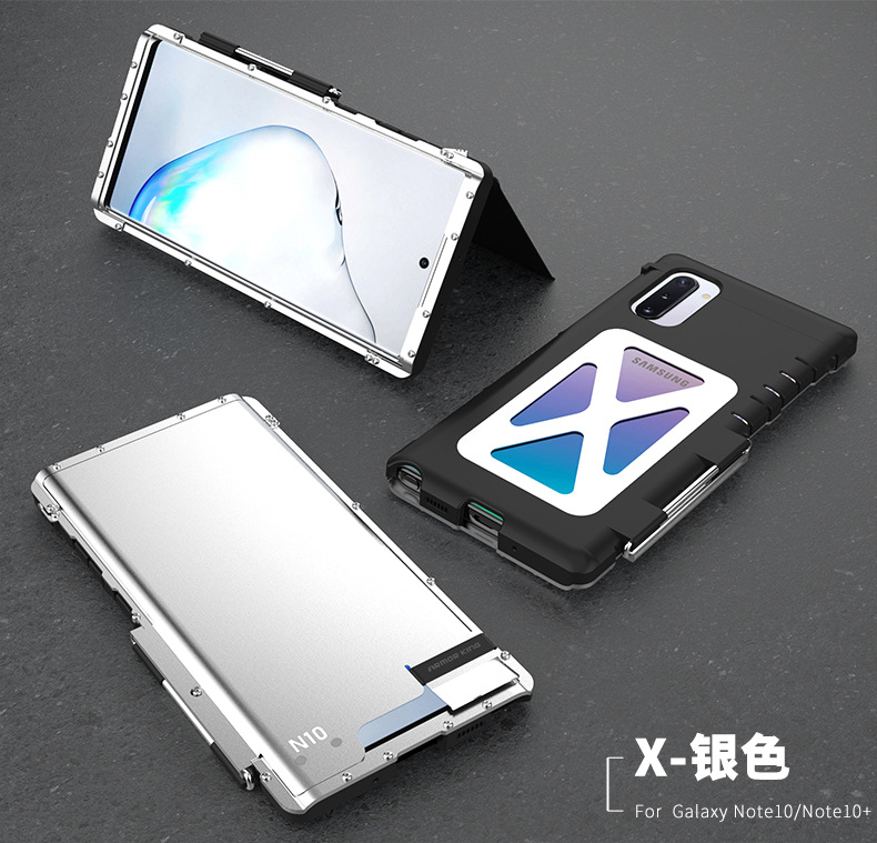 Armor King Iron Man Luxury Shockproof Stainless Steel 360° Rotating Metal Flip Case Cover for Samsung Galaxy Note 10 Plus & Samsung Galaxy Note 10
