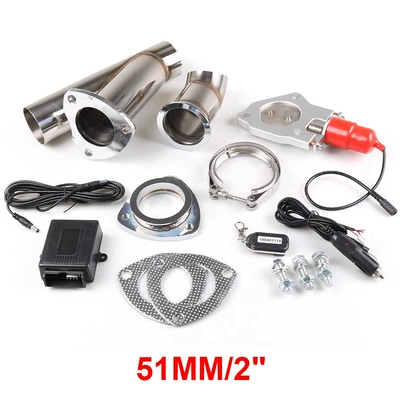 Car modification electric remote control stainless steel exhaust pipe system remote control valve adjustable sound controller set Y (Exhaust pipe) - 2-inches