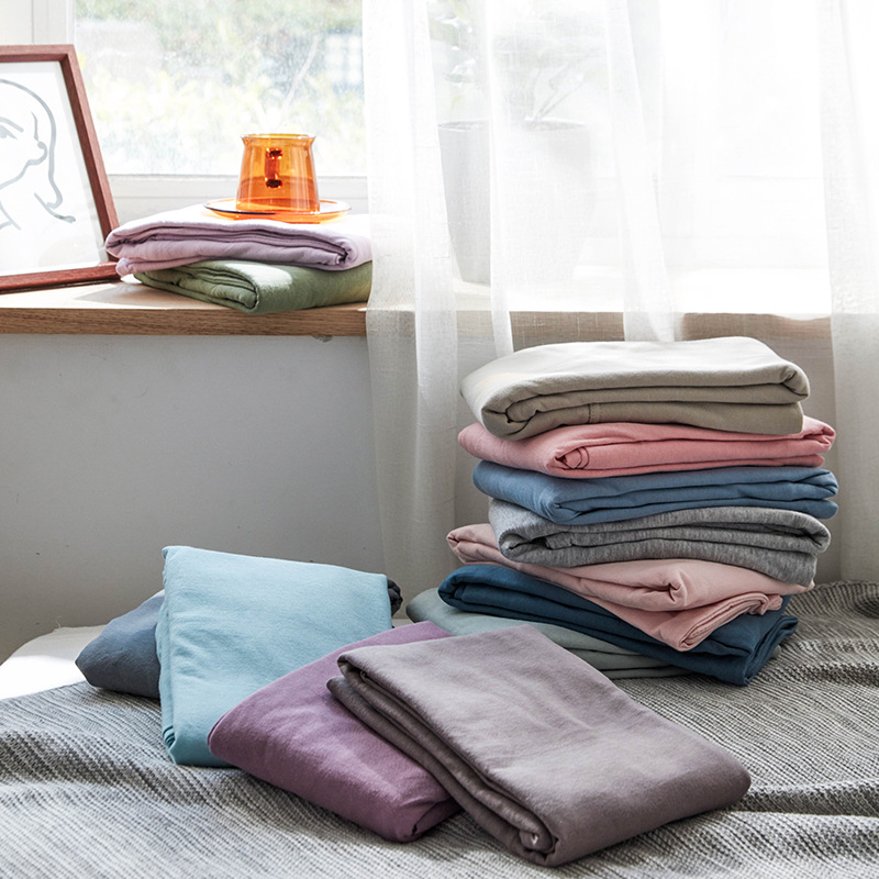 天竺棉枕套48 74cm包邮枕头套全棉一对装成人学生纯棉单人枕批发