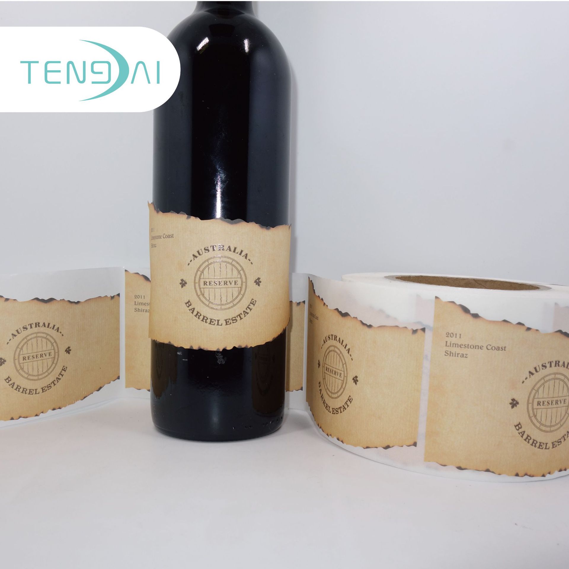 红酒标签印刷葡萄酒瓶贴定做烫金UV击凸凹凸