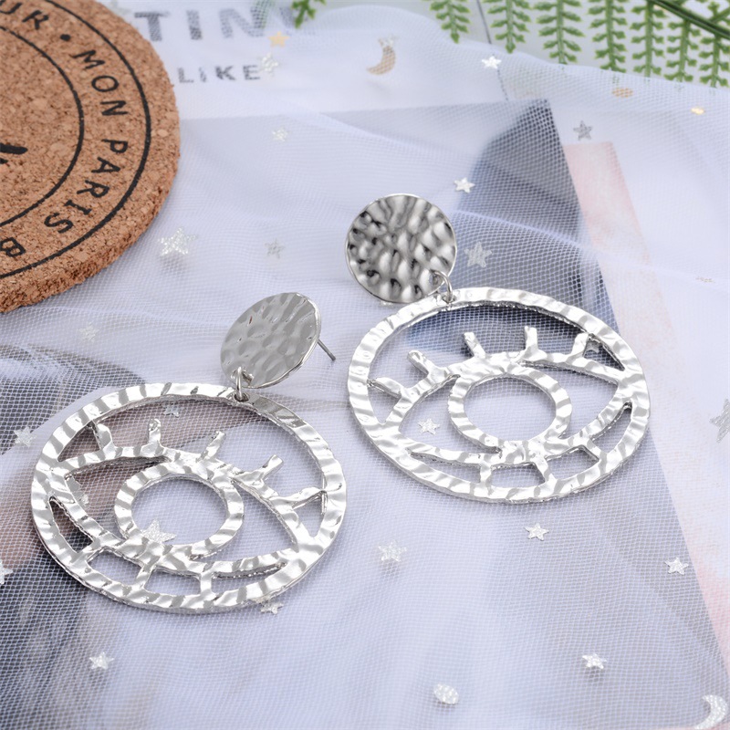 New Earrings Hollow Outline Eyes Earrings Non-mainstream Street Shooting Fun Exaggerated Earrings Wholesale Nihaojewelry display picture 4