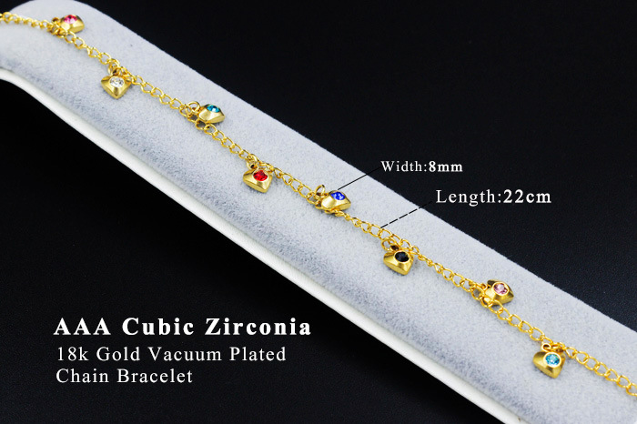 Fashion Geometric Stainless Steel Inlay Zircon Womenu0027S Anklet 1 Piece