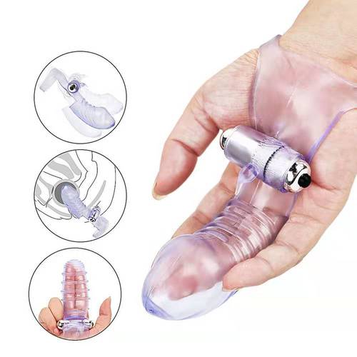 G-spot vibrating finger cot, thumb thorn cot, massage stick, adult sex toy drop shipping crystal cot