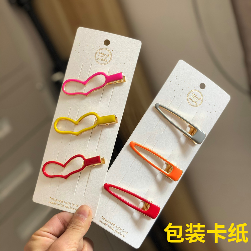 新款韩国饰品卡纸包装卡片白色烫金耳环饰品包装发夹卡片厂家批发|ms