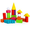 儿童木制玩具32粒数学教具 立体几何模型圆柱圆锥长方体积木玩具