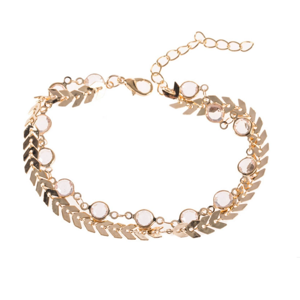 Анkle bracelet, fashionable retro accessory heart-shaped solar-powered, for import, simple and elegant design, European style