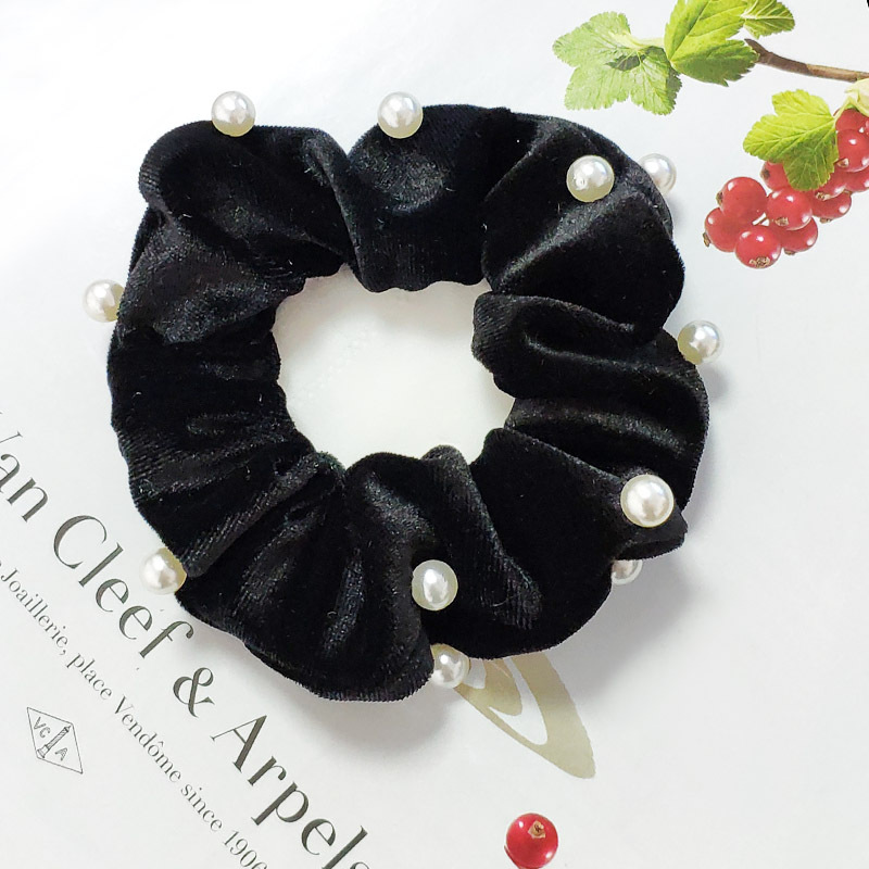 Pearl Velvet Fashion Hair Scrunchies display picture 5