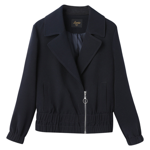 Black suit collar short coat women’s Retro personality fashion bottom top