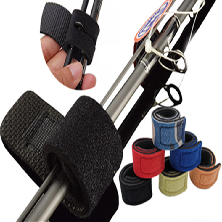 亚马逊热销魔术束竿带钓鱼绑带户外路亚鱼竿绑带彩色防滑鱼竿绑带