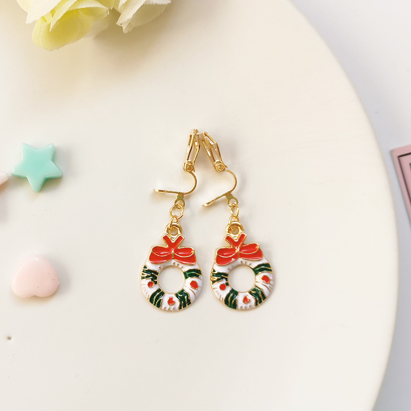 Fashion Bell Elk Alloy Christmas Girl's Ear Clips 1 Pair display picture 1