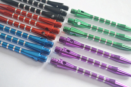2BA color engraved aluminum alloy dart rod 5 average drawing lines metal rod aluminum rod standard thread 53mm