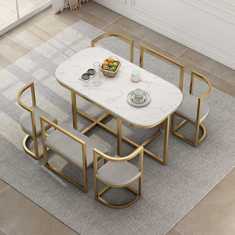 Nordic marble dining table and chair combination creative small…