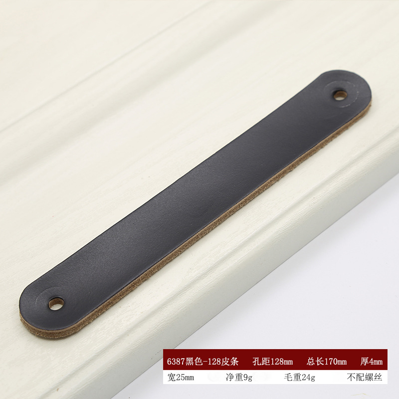 Muebles gabinete puerta pilotos europeo moderno armario cajón puerta manija 128mm negro y blanco manija de cuero