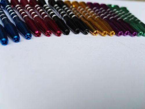 2BA color engraved aluminum alloy dart rod 5 average drawing lines metal rod aluminum rod standard thread 53mm