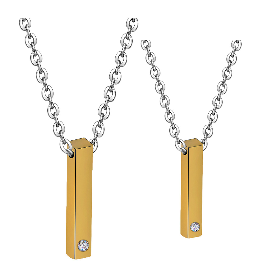 Casual, Daily Occasion Simple Style Customization Laser Engraving 304 Stainless Steel Plating Unisex Pendant Necklace Men Pendant Necklaces