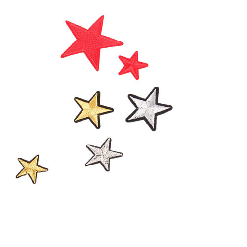 New fashion clothing accessories large and small five-pointed star cloth patch accessories with glue direct sales