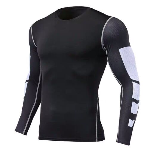 Men's Winter and Autumn Fitness Suit Two-Piece Tight Bodysuit Long-Sleeve Sports Training Running Basketball Moisture-Wicking High-Elastic Set