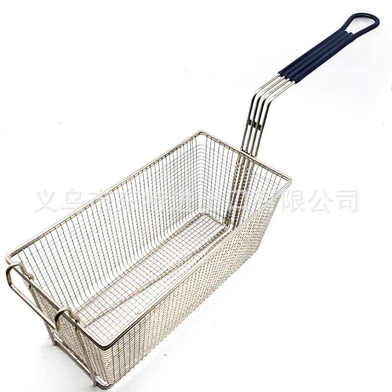 Factory direct sales of stainless steel mesh fried baskets, American fast food French fries and fried chicken baskets, large-capacity oil-draining baskets detail image 6