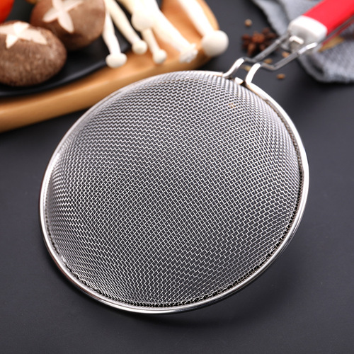 304 stainless steel two-color handle mesh drain, oil grid, noodle spoon, kitchen utensil colander, filter, kitchen gadgets