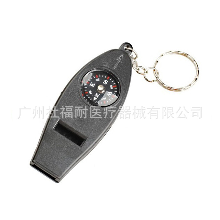 户外装备随身4合一多功能温度计指南针口哨便携式野外探险指南针