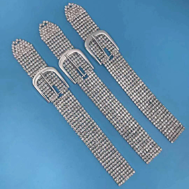 H407 手工烧焊爆款水钻肩带 全铜手工链钻肩带