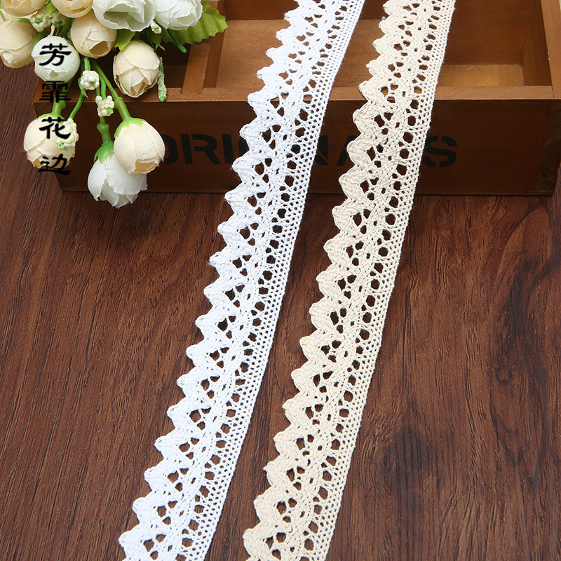 厂家直销供应水溶花边 现货DIY配饰 服装辅料件棉线花边批发