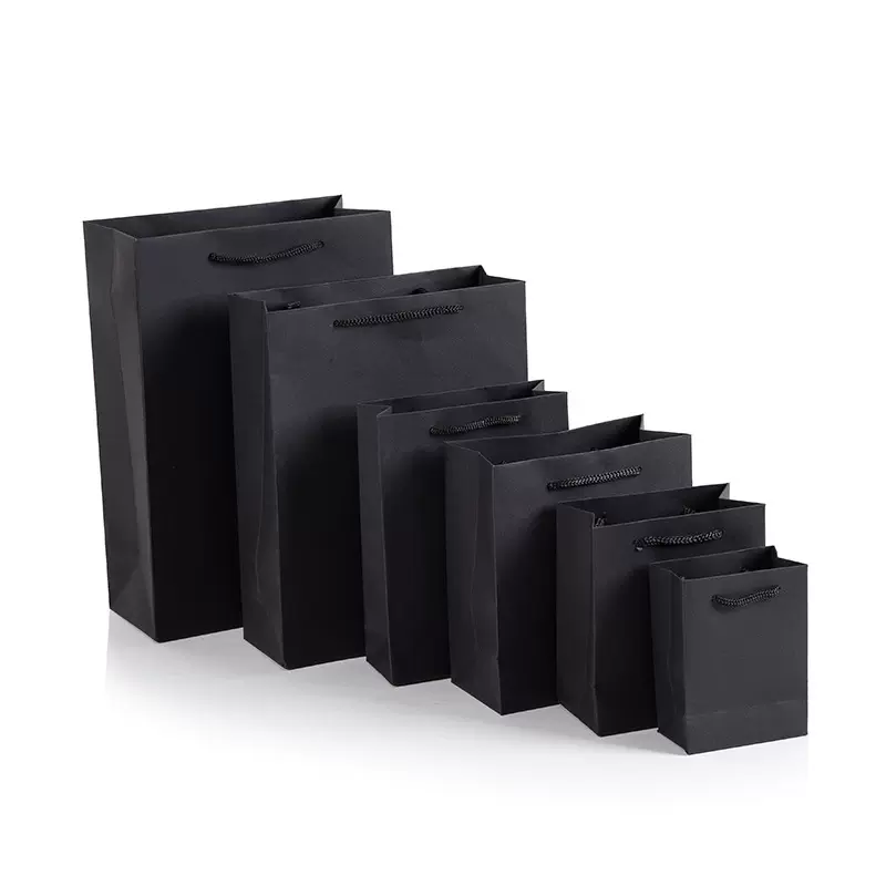 现货礼品袋纸袋批发 礼袋购物袋 手提袋 回礼袋 服装纸袋黑卡纸袋
