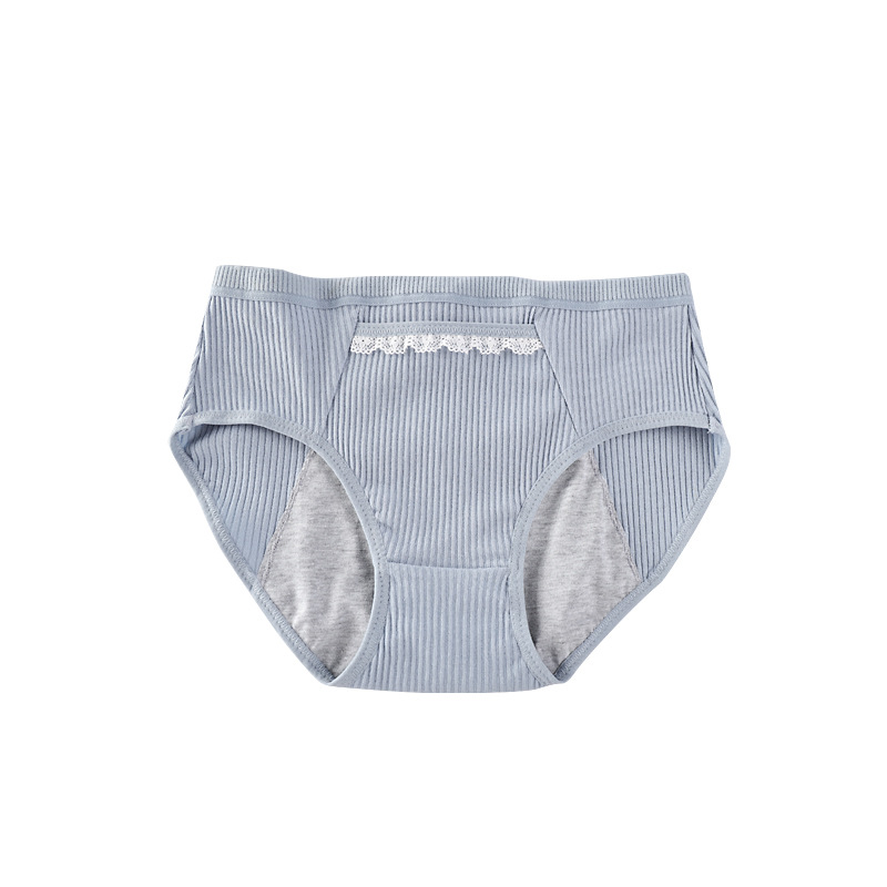 Estilo japonés de media cintura más tamaño de algodón rosca ropa interior de las mujeres de algodón período menstrual fisiológico con ropa interior de bolsillo anti-lado fugas