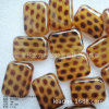 26-19mm transparent and transparent leopard spotted spots, rounded corners, flattened flat bead leopard cubes beads