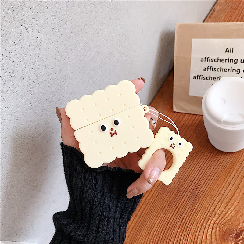 Airpods Pro 3rd Generation Cute Biscuit Silicone Earphone Protective Case For Airpods2 display picture 14