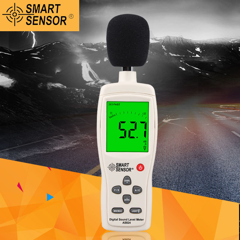 希玛分贝测试仪噪音计听力计声级计AS824噪声检测仪校准器AS小型