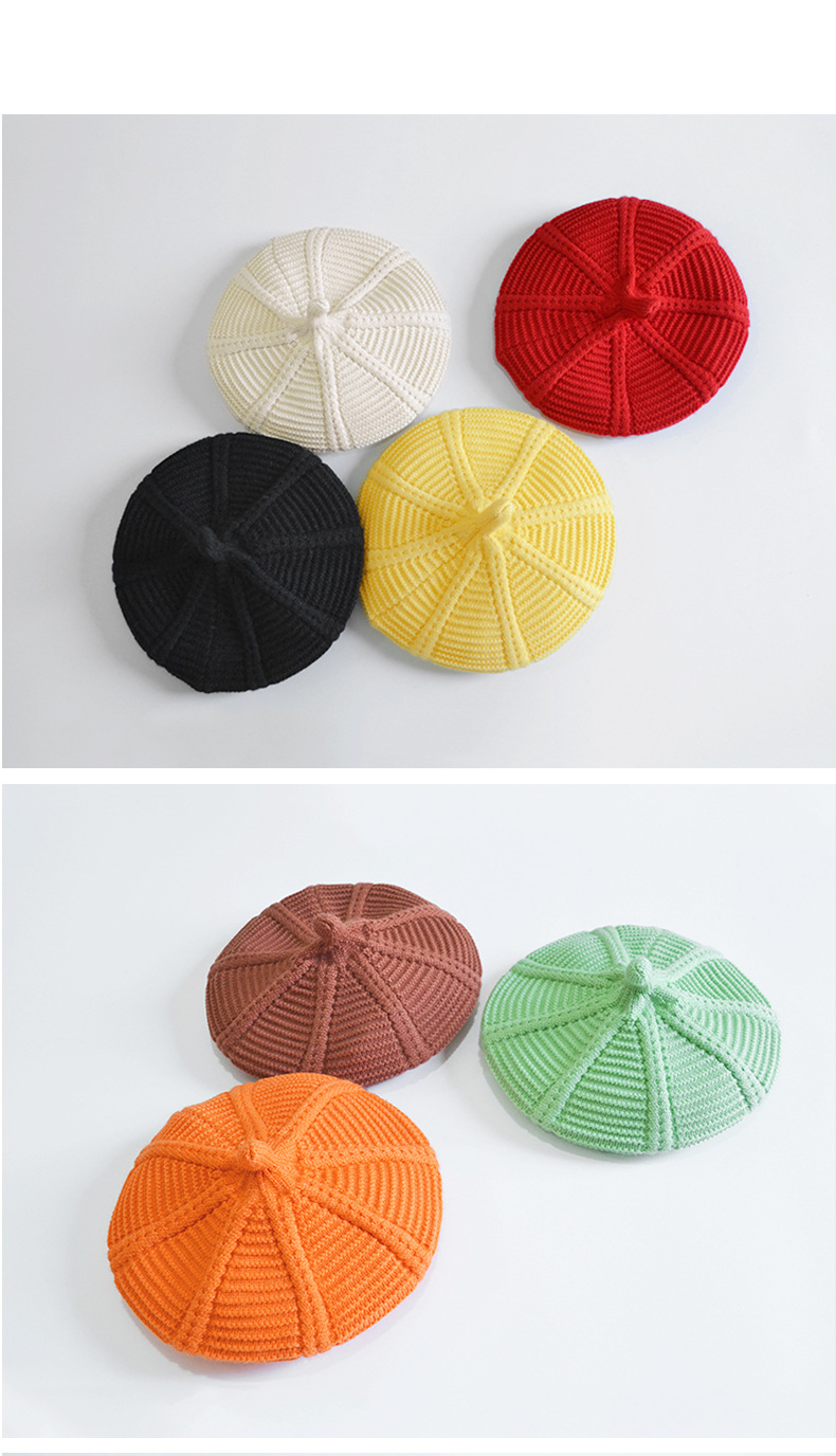 Mujeres Básico Pastoral Estilo Simple Color Sólido Sin Alero Sombrero De Boina display picture 2